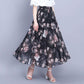 Women's Summer High Waist  Pleated Floral Skirt  Mid-length A-line Draping Chiffon Fairy Dress Beach Vacation Daily