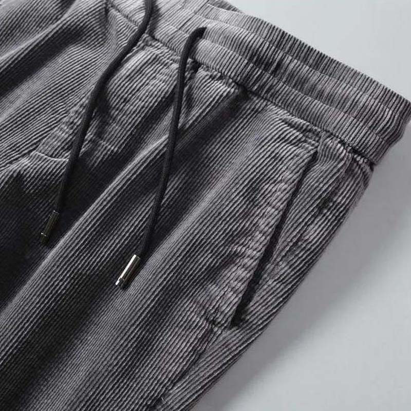 Autumn and Winter Corduroy Loose  Casual Trousers Men's Plus Velvet Thick Straight Pants