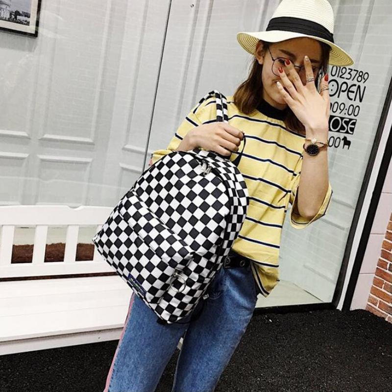Unisex Plaid Nylon Design Daypack Laptop Backpack Book Bags for School Backpack Casual Rucksack