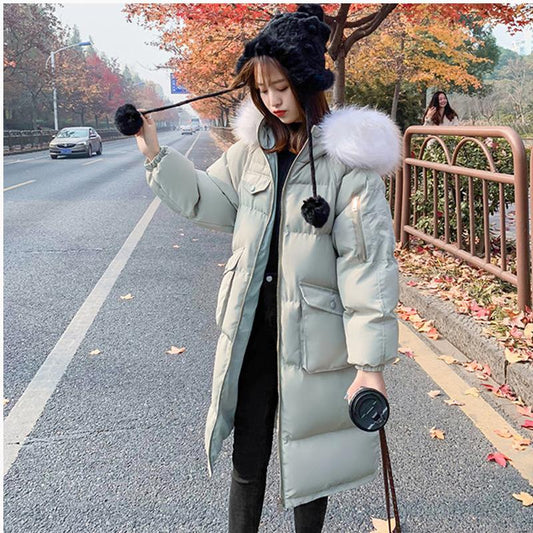 Women's Mid-length Over-the-knee Winter Padded Clothes Fashion Loose Students Thick Bread Clothes