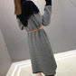 Long Sweater Dress Women Turtleneck Thickened Knee-length Lace Base Dress Temperament Knitted Dress