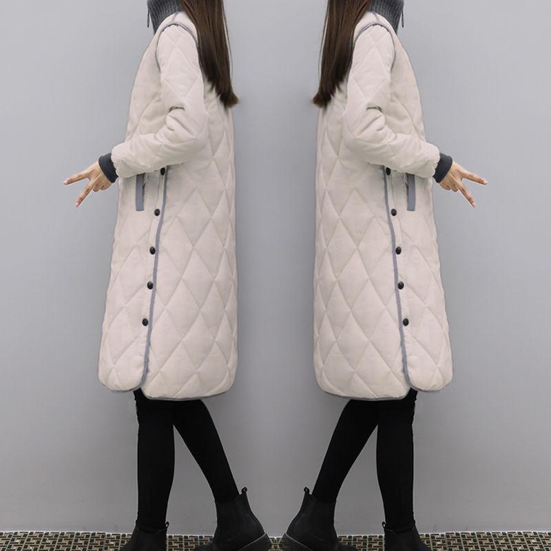 Women's Autumn and Winter Women's Lightweight Mid-length Korean Style Loose Large Size Fashionable Cotton Jacket