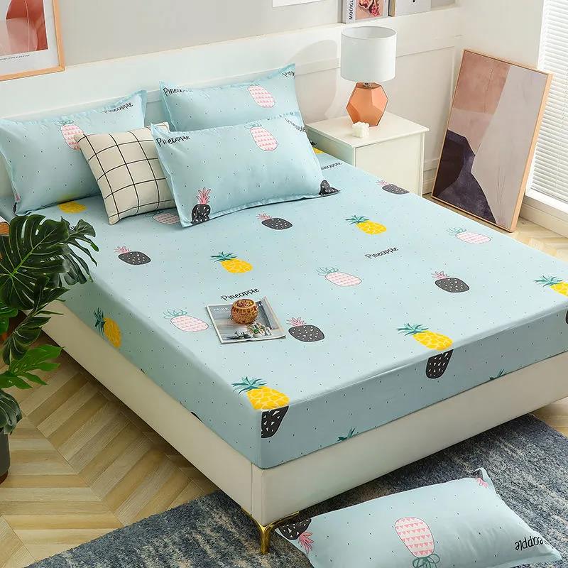 Non-fading Non-slip Mattress Protector Bed Cover All-inclusive Simmons Mattress Cover Cotton Cartoon Style