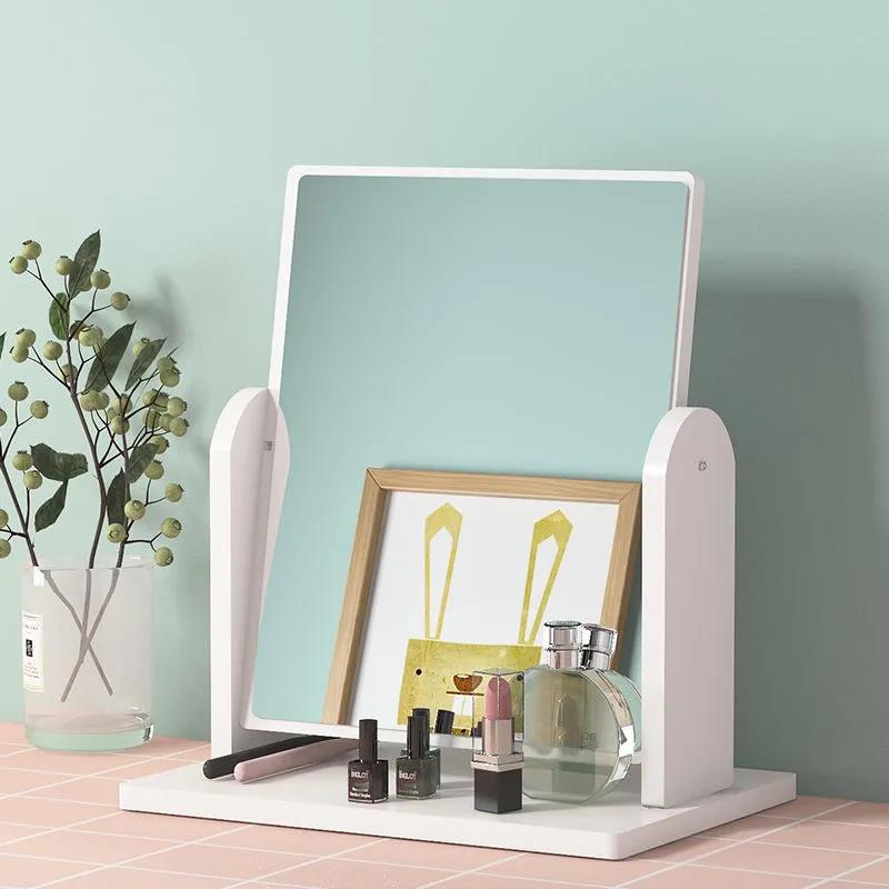 WomenVanity Mirror with Storage  Integrated Desktop Removable Makeup Mirror Bedroom Dormitory