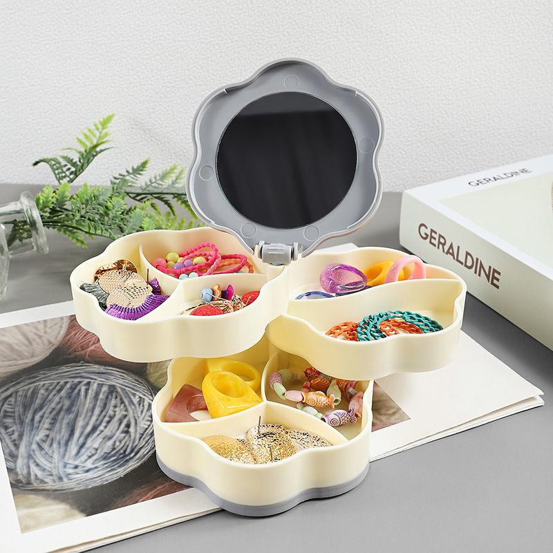 Rotating Jewelry Storage Box Multi-functional Multi-layer Earring Necklace Ring Jewelry Box