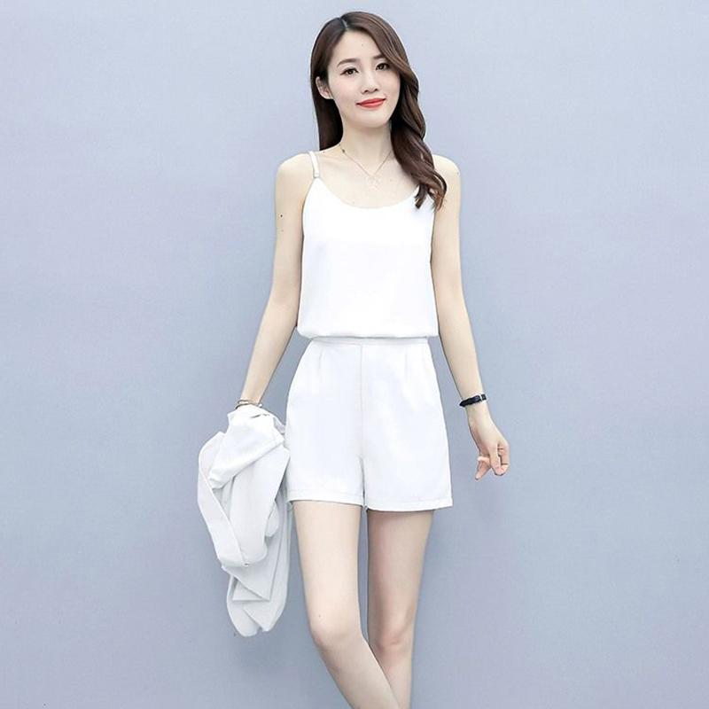 Suit Shorts Suit Women's Casual Temperament Three-piece Suit Short-sleeved Suit Jacket Shorts Suit Lining Casual Work Wear