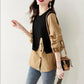 Fake Two-piece Top Shirt Black and White Three-quarter Sleeves Loose All-match Plus Size Women's Clothing