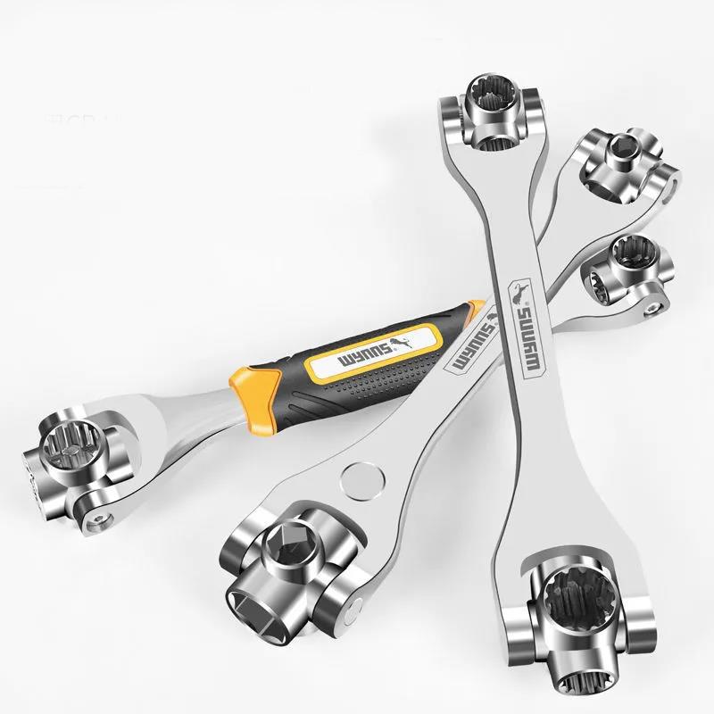 Universal Socket Wrench 8-in-1 Multi-function Ratchet Wrench 8-21mm Hexagon Wrench Car Repair Tool