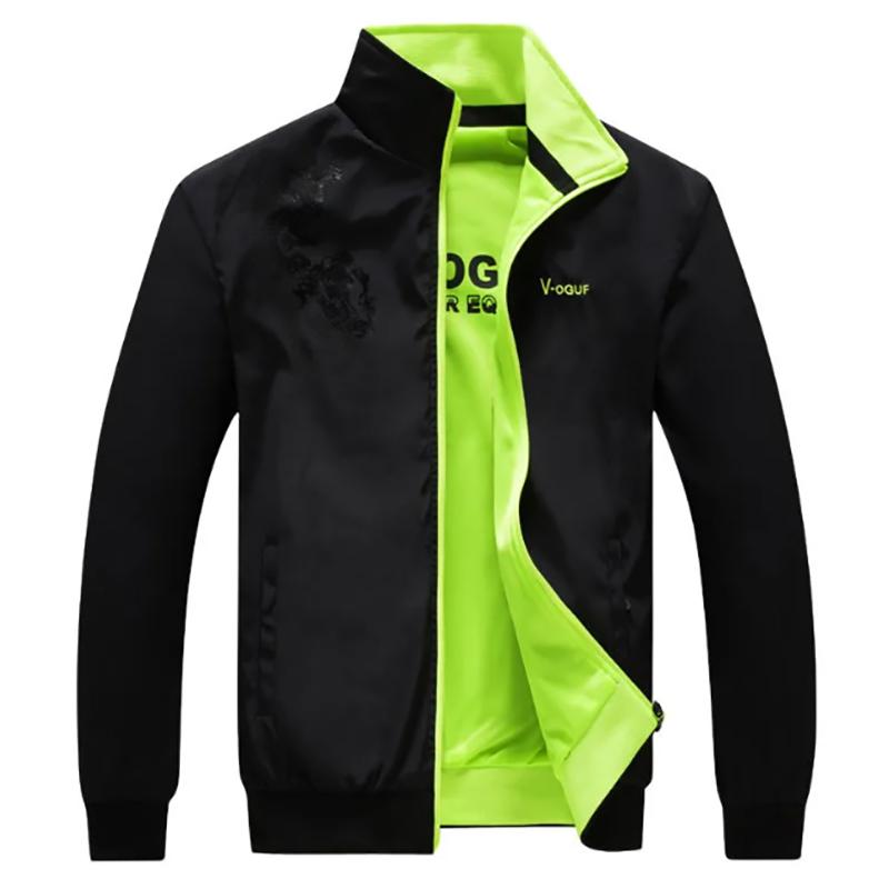 Double-sided Wear Men's Jacket Autumn Sports Casual Jacket Men's Large Size Fat Clothes Father Men's Clothing