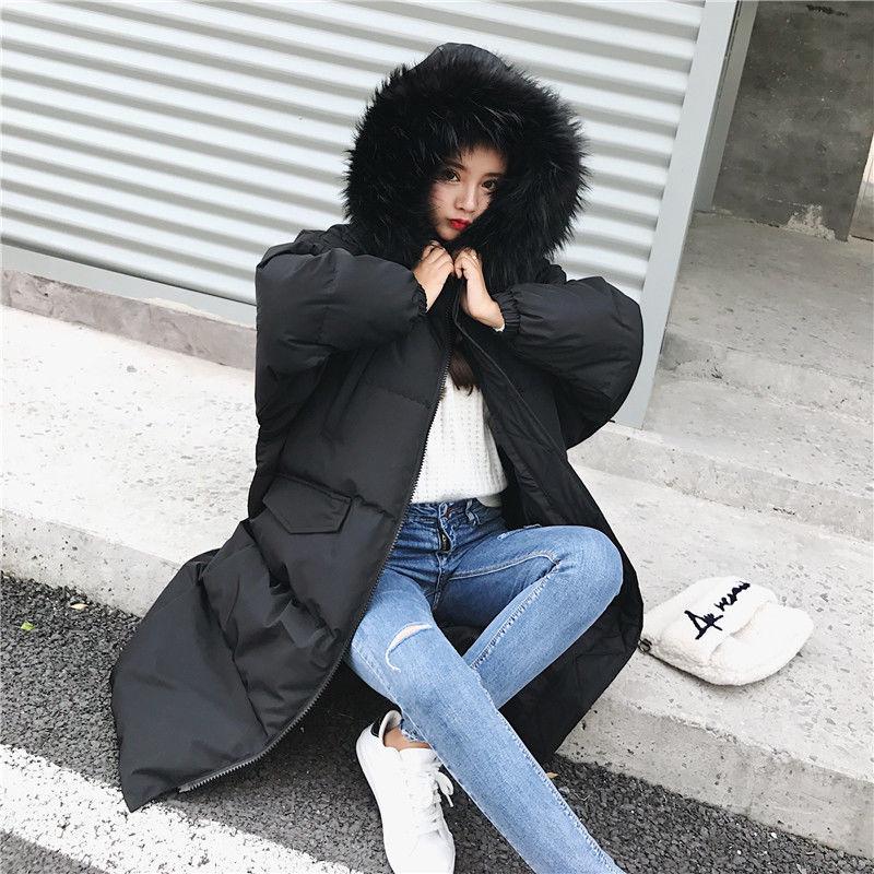 Women Parkas Winter jacket Warm Long Hooded Cotton Padded Parkas Causal Female Fur Jacket Coat