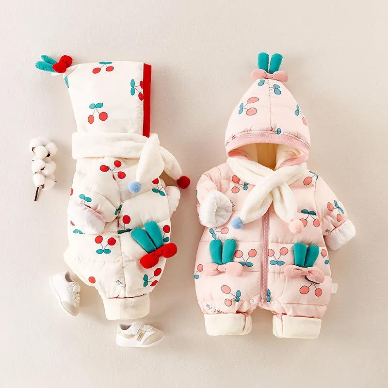 Newborn Baby Clothes Autumn and Winter Suits Thickened One-piece Cotton Clothes Cute Baby Winter Cotton Clothes Full Moon Children's Winter Clothes