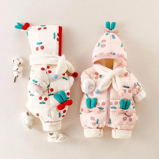 Newborn Baby Clothes Autumn and Winter Suits Thickened One-piece Cotton Clothes Cute Baby Winter Cotton Clothes Full Moon Children's Winter Clothes