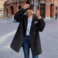 Women Casual Fashion Suit Jacket Pocket Long-sleeved Overalls Office Solid Color Slim Fit Suit Jacket All-match Temperament Top