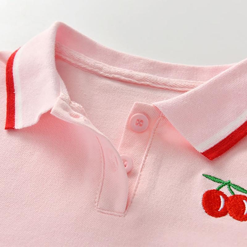 Summer Baby Girls Casual Clothes Dress Cherry Print Short Sleeve Dress Kids Toddler Pageant Dresses