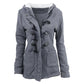 Coats for Women Winter Hooded Jacket Black  Gray Solid Casual Slim Warm Parkas