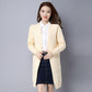Spring and Autumn Loose Knitted Sweater Cardigan Mid-length Loose Top Pure Color Simple Women's Jacket