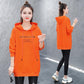 Women's Cotton Mid-length Hooded Sweater Autumn Solid Color Thin Hoodies Spring Large Size Loose Casual Coat