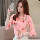 Summer Chiffon Lace Shirt Women's Short Sleeve Round Neck Loose Top