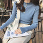 Pofulove Fungus Half Turtleneck Sweater Women's Beaded Bottoming Shirt Pullover Sweater Women's Slim