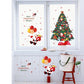 Christmas tree, old man, new year, christmas window, home decoration, wall sticker