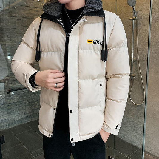 Winter Plus Size Down Jacket Men's Short Thick Youth Jacket Korean Version of The Trend of White Duck Down Jacket Hooded Warm Jacket
