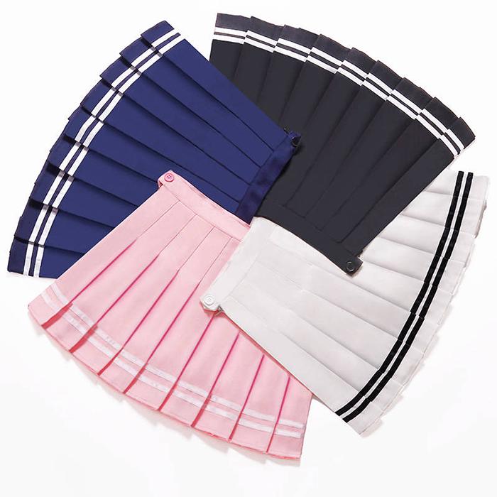 Summer Women Pleated Skirt College Style Anti-lightening Thin High Waist Sexy Mini A-line Skirt