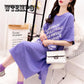 2019 Summer Korean Casual Women Dress Loose Cotton O Neck Short Sleeve Tshirt Dress Plus Size