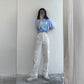 White Retro BF Harajuku Style Overalls Women's High-waisted Thin Waist Pants Casual Long Pants Tide