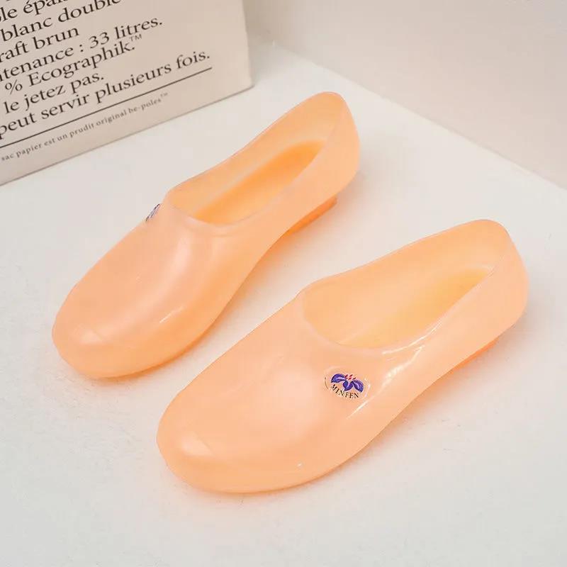 Rain Boots Waterproof Non-slip Wear-resistant Soft Low-top Shallow Mouth Fashion Kitchen Plastic Factory Labor Insurance Women's Shoes Work