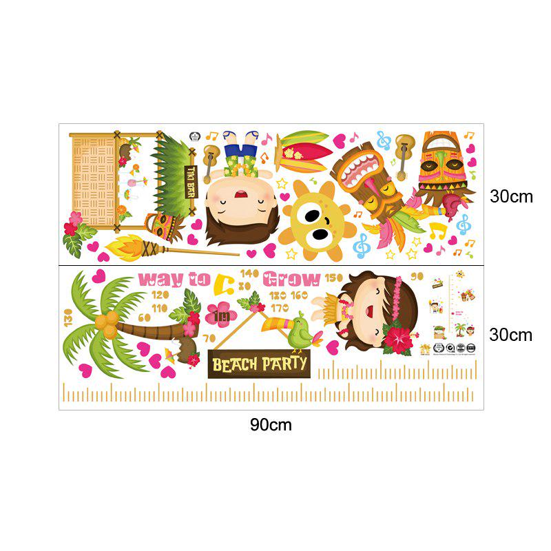 [Wall stickers] DIY beach party children height measurement wall stickers for kids rooms nursery bed