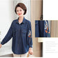 Spring and Autumn Mothers Wear Embroidered Denim Shirt Middle-aged Women Loose Casual Jacket Jacket Women
