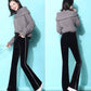 Women's Thick Velvet Wide-leg Pants High-waist Trousers Slim Slimming Casual Micro-flared Pants