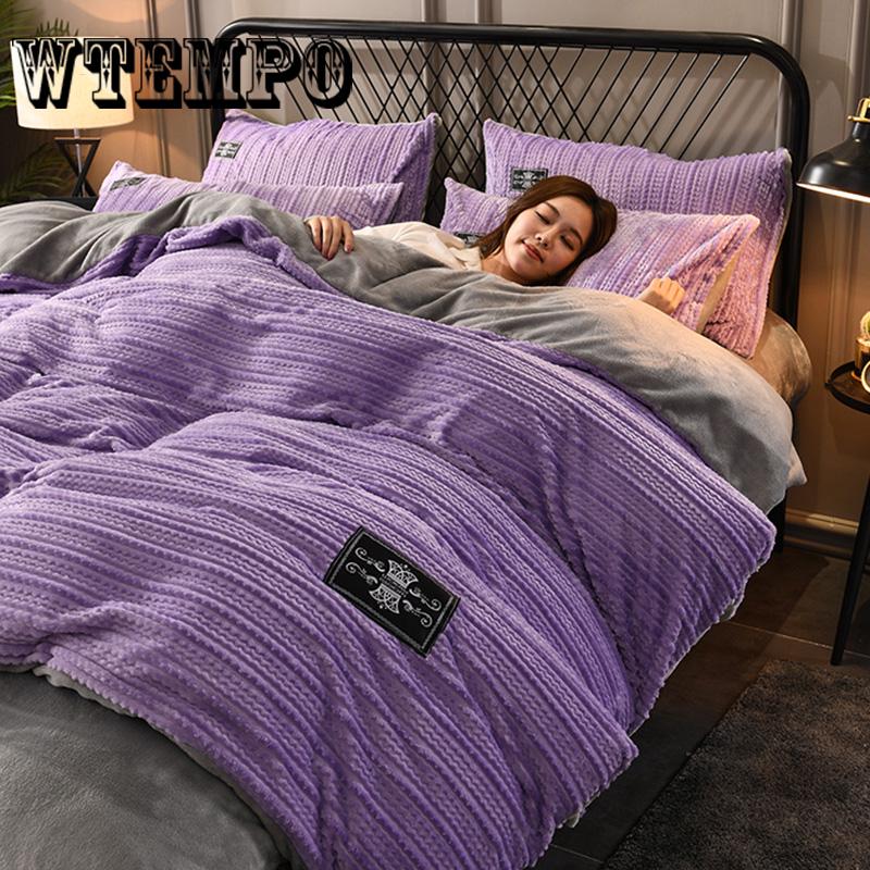 4pcs Bedding Set Magic Velvet Winter Duvet Cover King Queen Size Warm Bed Set Home Textiles 4pcs