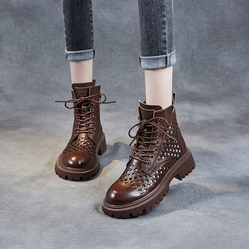 Women's British Wind Boots Platform Hollow Martin Boots Spring Sandals