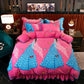 Thick Gold Mink Velvet Coral Velvet Four-piece Flannel French Velvet Bed Skirt Warm Quilt Cover Sheet