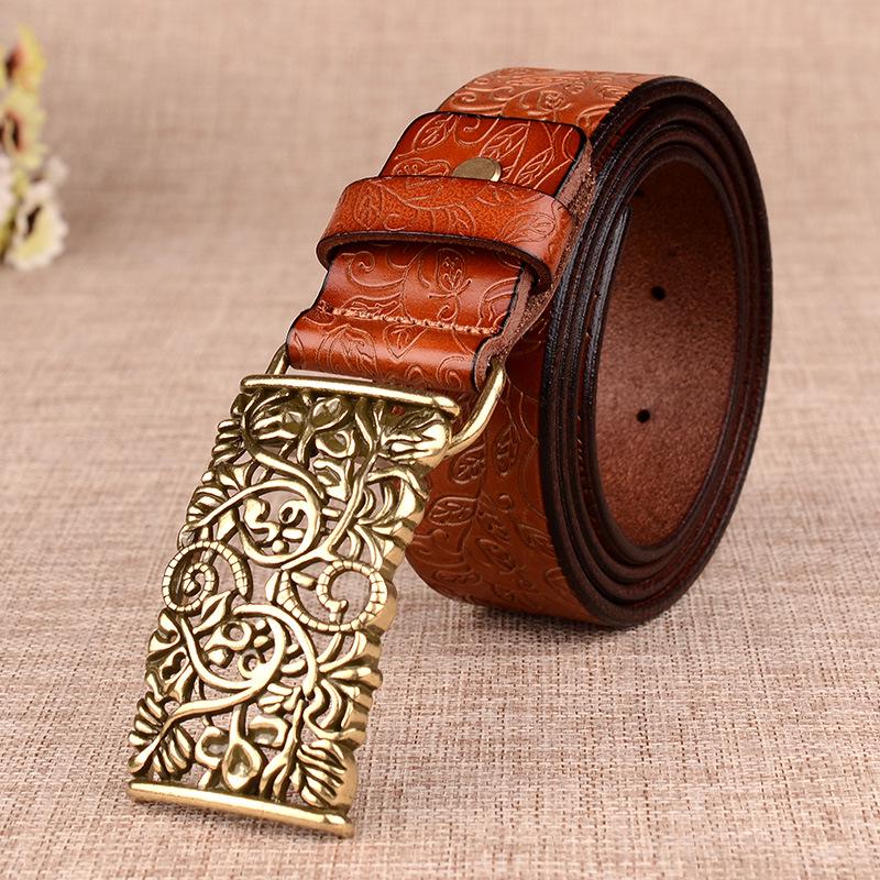 Belts Thin Genuine Leather Women Belt Cummerbunds Buckle Waistband Strap