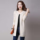 Spring and Autumn Mid-length Sweater Knitted Cardigan Hollow Top Solid Color All-match Female Jacket