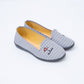 Middle-aged and Elderly Canvas Plaid Single Shoes Flat Shallow Mouth Cloth Shoes Breathable Comfortable Women's Shoes