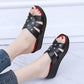 Ladies High Heel Slippers Summer Thick Bottom Home Outdoor Non-slip Slippers Women Summer Shoes Soft Bottom Wedge Heel Rhinestone Sandals
