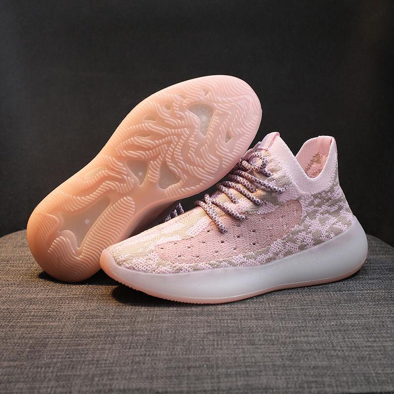 Knitted Sports Shoes Female Spring Coconut Shoes Rainbow Jelly Bottom Flying Woven Woman Sneakers