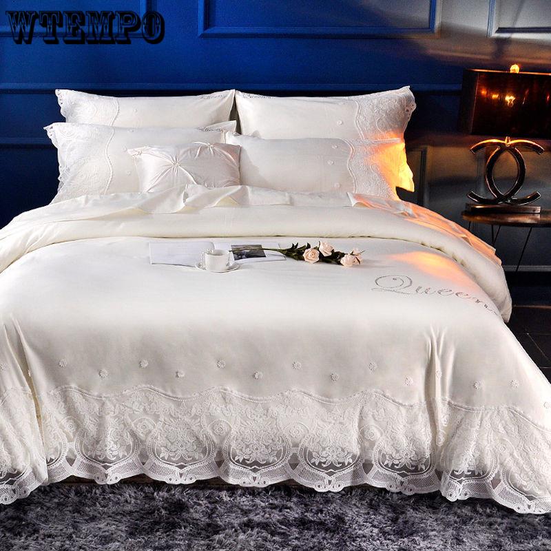 Luxury Duvet Cover Bedding Set Comforter Sets Double Bed Linen Linen Silk Pillowcase 4pcs
