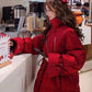 Jacket Women's Fall/winter Down Cotton Jacket Loose Korean Mid-length Section Waist Thickened Bright Silk Cotton Jacket Winter Thick Coat Cute