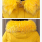 Down Jacket Winter Ladies Fashion Korean Big Fur Collar Thick Warm Hooded Mid-length Plus Size Cotton Jacket