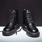 Autumn and Winter Martin Boots Male Retro Black Yinglan Ribbed Boots Waterproof Anti-skid Plus Velvet Leisure Martin Shoes