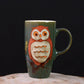 Creative Ceramic Mug With Lid With Spoon Milk Coffee Tea Cup Couples Wedding Lover