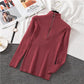Women Half Turtleneck Knitwear Jumper Bottoming Blouse Zipper Solid Color Pullover Sweater