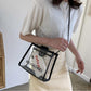 2pcs Shoulder Transparent Bag Women Clear Handbag Waterproof for Bathing Swimming Beach Metal Chain Portable Box Bags
