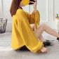 Fashion Solid Color Lantern Sleeve Sweater Women's Loose Pullover Knitwear Regular Puff Sleeve Top Outer Wear