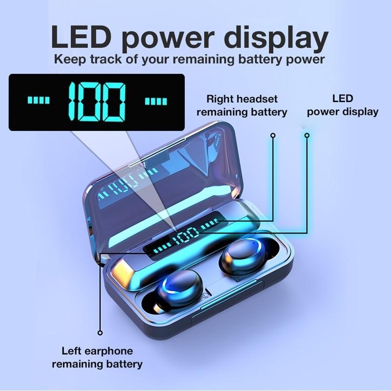 New 9D HiFi Bluetooth 5.2 CVC8.0 Noise Reduction Stereo Wireless TWS Bluetooth Headset