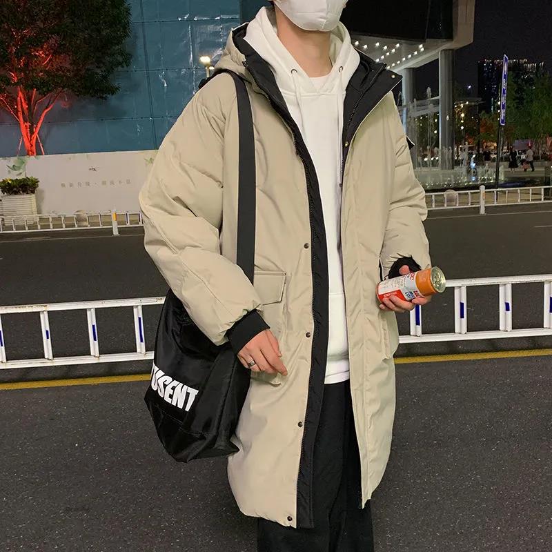 Youth White Duck Down Jacket Winter Men's Mid-length Thick Warmth 2021 New Winter Coat